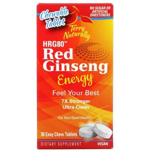 Добавка Terry Naturally HRG80 Red Ginseng Energy, 30 жевательных таблеток
