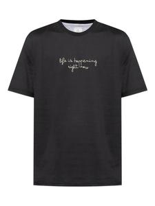 Футболка с вышитым слоганом Eleventy, черный