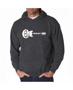 Мужская толстовка с капюшоном word art - come together LA Pop Art, темно-серый