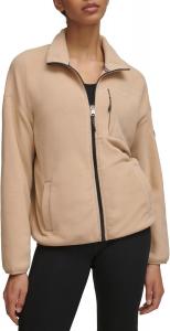 Женская флисовая куртка Tommy Hilfiger с воротником-стойкой и застежкой-молнией, Caramel