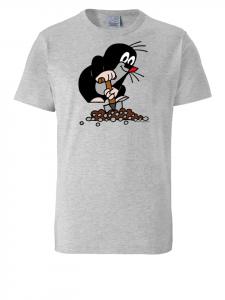 Logoshirt Футболка "Маленький крот" серого меланжевого цвета