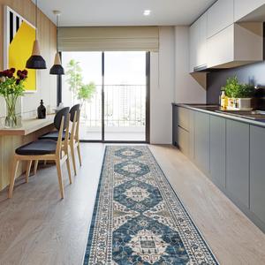 Ковровая дорожка Hy Hao Yun Lai для кухни, 77х366 см, синий
