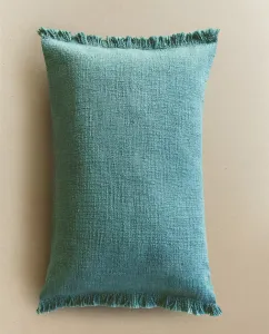 Декоративная наволочка Zara Home Fringed Cushion, голубой