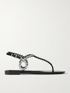 Босоножки из ПВХ Почти Bare, украшенные кристаллами Aquazzura, черный