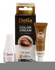 Краска для бровей Delia Cosmetics Argan Oil, оттенок 1.0 Black 15 мл