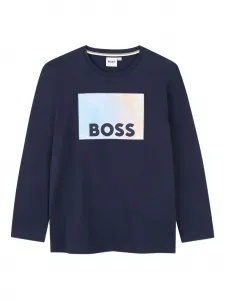 Лонгслив с логотипом BOSS Kidswear, синий