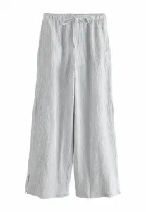 Высокий силуэт, текстурированные брюки Next, White Grey Stripe