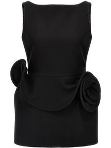 Платье-мини Magda Butrym с цветочной аппликацией, черный