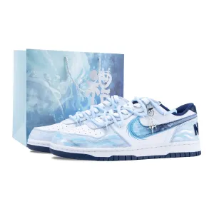 Nike Кроссовки для скейтборда unisex low top бело-голубые с усиленной амортизацией Big Deep Sea Era и износостойкой подошвой