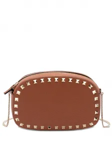 Мини-сумка Rockstud с цепочкой через плечо VALENTINO GARAVANI, коричневый