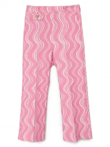 Брюки с абстрактным принтом Pinko Kids, розовый