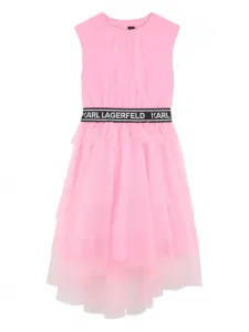 Платье с логотипом Karl Lagerfeld Kids, розовый