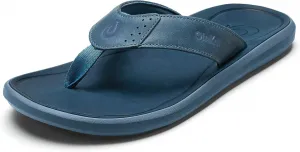 Мужские кожаные сандалии OLUKAI Pili, элегантный и универсальный дизайн, удобные и водонепроницаемые ремешки, поддержка свода стопы и для повседневной носки, синий