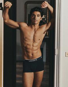 3 упаковки трусов-транков черного цвета Lacoste