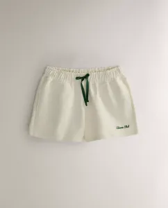 Шорты Zara Home Cotton With Contrast Drawstrings, бежевый/зеленый