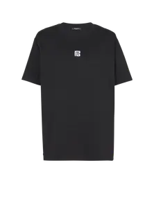 Футболка с вышивкой PB Balmain, черный