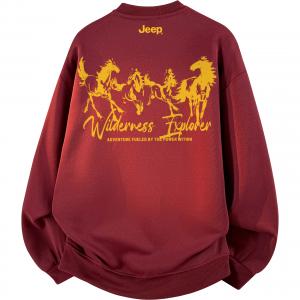 Свитшот для верховой езды Casual Collection Unisex Jeep, burgundy (fleece-lined)