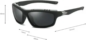 Солнцезащитные очки с поляризованными линзами для чтения, женские, винтажные, для путешествий, вождения, с зеркалом, прямоугольные, мужские, 5327 Melrose, Black&blu