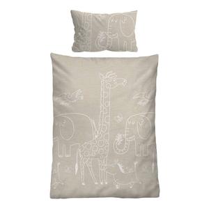 Детское постельное белье из меланжевой фланели Biberna Esse, бежевый - 100 х 135 см + подушка 40 х 60 см