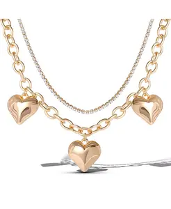 Ожерелье с тремя сердцами Jessica Simpson, gold