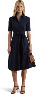 Платье Lauren Ralph Lauren Belted Cotton-Blend Shirtdress, цвет Lauren Navy
