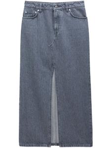 Filippa K юбка макси с разрезом, серый