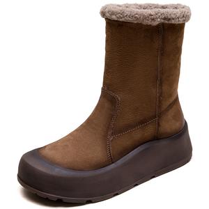 Теплые короткие зимние сапоги женские MATA, Brown