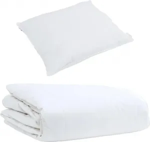 Летнее одеяло с подушкой, 2 шт., белое пуховое перо vidaXL