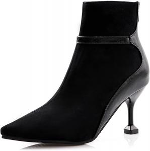 Стильные женские ботильоны с заостренным носком и каблуком-стилетом Renessmi, Black 2