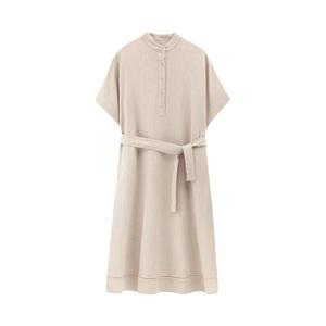 Платье-рубашка Muji Idee с короткими рукавами, темно-синий