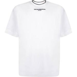 Футболка с вышитым логотипом EMPORIO ARMANI, белая
