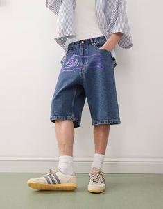 Джинсовые шорты ICECREAM для бега с собакой, темно-синего цвета