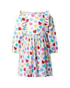 Платье Rachel Riley Confetti Heart с рюшами, белый