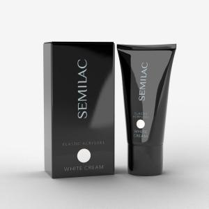 SEMILAC Elastic Acrygel Акриловый гель для ногтей Double Flex - Белый крем 30г
