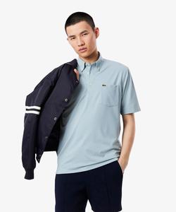 Поло с микроклеткой, обладающее дезодорирующими, быстросохнущими свойствами и блокирующими УФ-излучение свойствами.