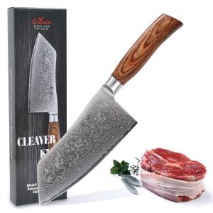 Поварской нож Wakoli EDIB Pro Damascus Chai Dao I лезвие 17см I деревянная ручка Pakka