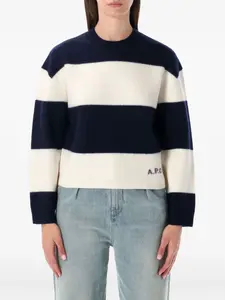 Вязаный свитер в полоску "пенни" A.P.C., белый