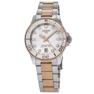 Tissot Seastar 1000 Quartz Белый Циферблат из Перламутра Двухцветный Стальной Женские Часы T120.210.22.111.00