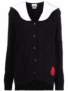 Кардиган с объемным воротником GANNI, черный