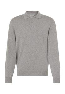 Шелково-Кашемировый свитер с воротником-поло Galeria, серый