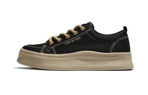 RENBEN Женские легкие износостойкие нескользящие низкие кеды из холста черно-коричневые, цвет Black Brown