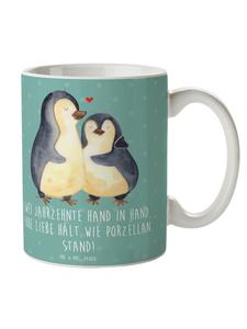 Кружка на 20-ю годовщину свадьбы, фарфоровая свадьба с S... в морском бризе Mr. & Mrs. Panda