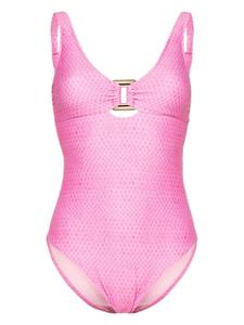 Heidi Klein купальник Guana Island со змеиным принтом, розовый