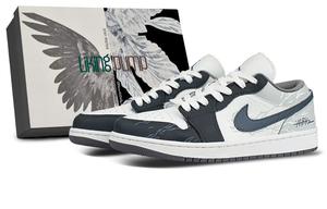 Кроссовки баскетбольные Unisex низкие Air 1 Cushioning, Wear Resistant винтажные Jordan, серый