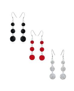 Серьги-подвески в виде диско-шаров с разноцветными кристаллами, инкрустированные кристаллами, из стерлингового серебра Bling Jewelry, Multicolor