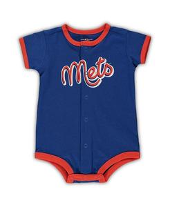 Комбинезон Royal New York Mets Stripe Power Hitter для новорожденных Outerstuff, синий