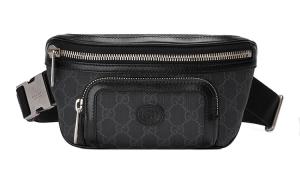 GUCCI Холщовая сумка через плечо с кожаными деталями