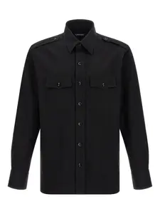 Рубашка с манжетами на рукавах TOM FORD, черный