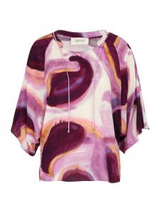 Повседневная блузка с узором в белом/фиолетовом цвете CARTOON