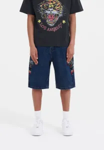 Джинсовые шорты hell cats с бриллиантами Ed Hardy, Indigo